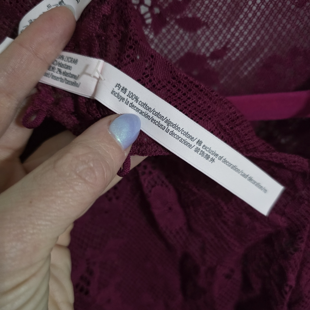 Victoria's Secret Dream Angels Lace Bodysuit Maroon Red Medium - Picture 10 of 12